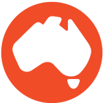 red image of continent of australia