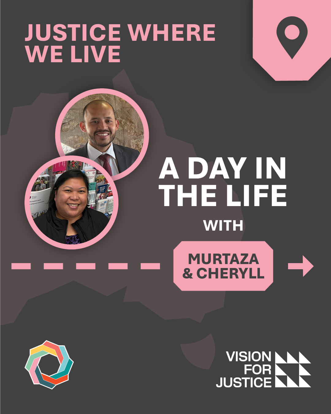 Tile introducing Murtaza and Cheryll with photographs and "a day in the life with Murtaza and Cheryll"