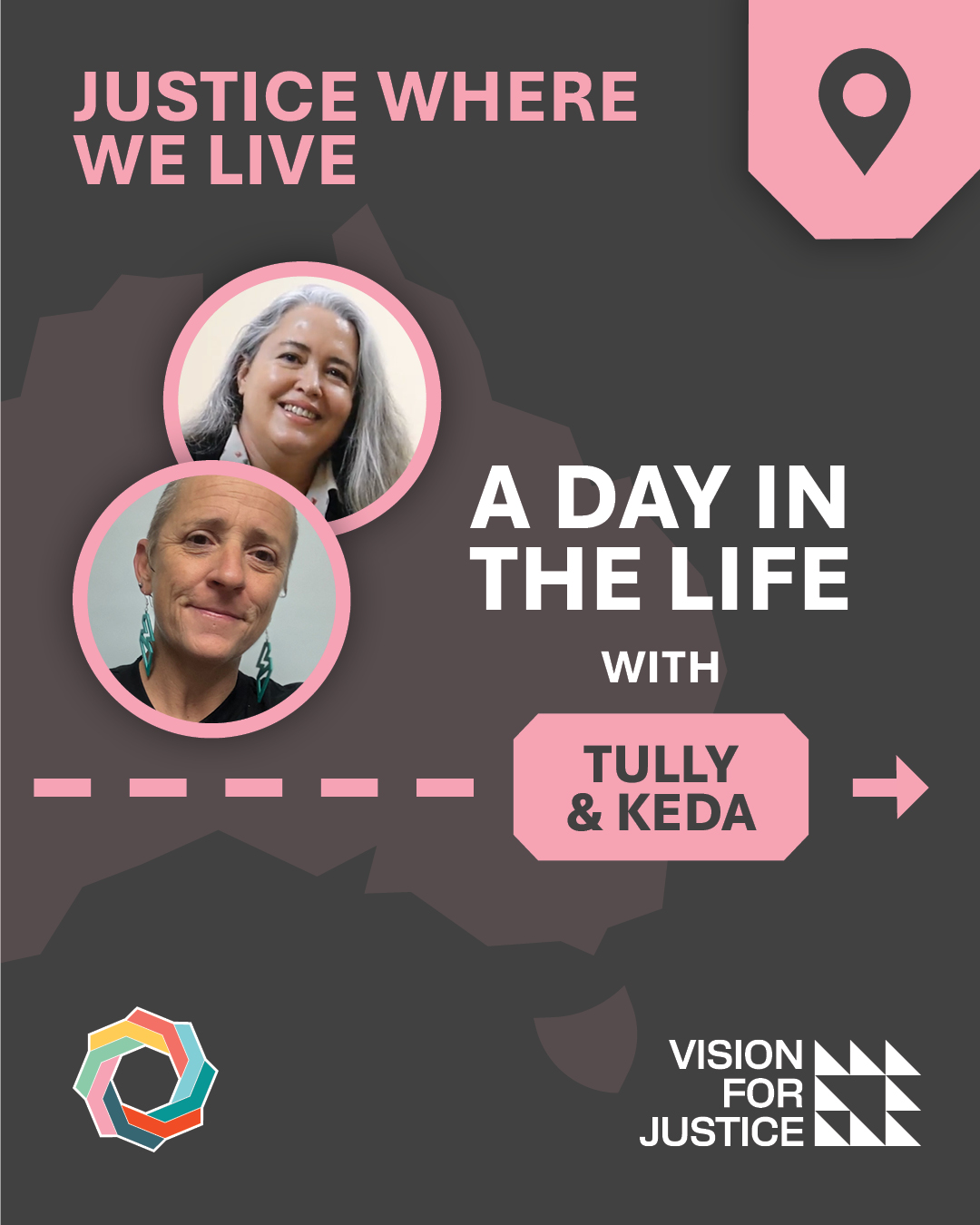 Tile introducing Tully and Keda with photographs of their faces and "A day in the life with Tully & Keda"