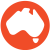 red image of continent of australia